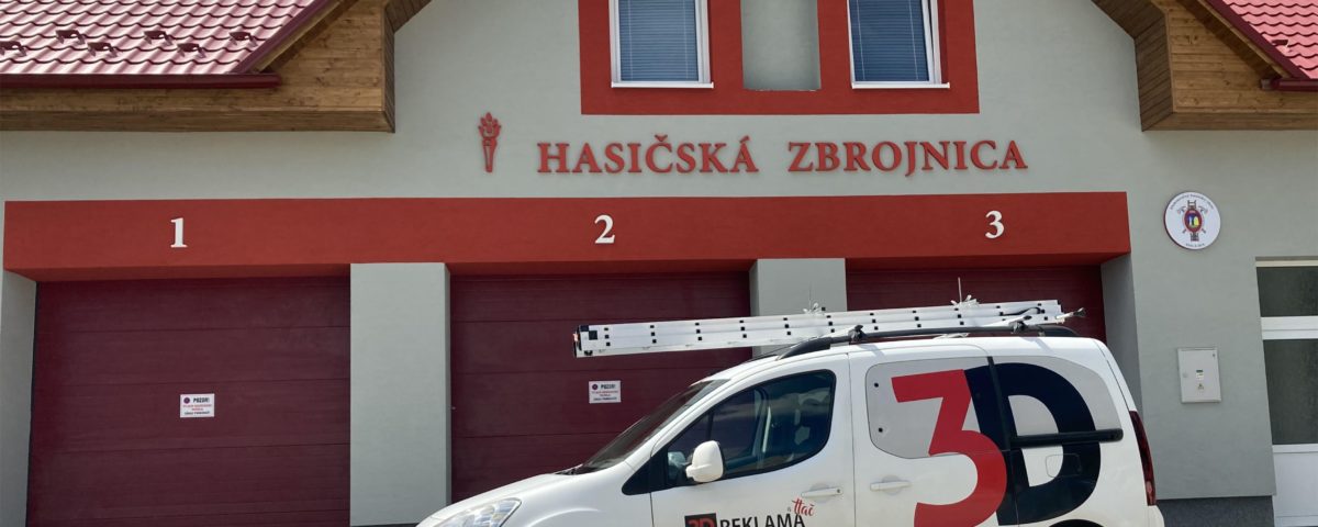 Hasičská zbrojnica 3D písmená