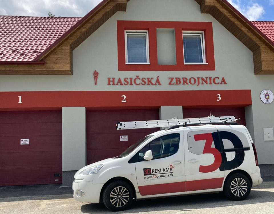 Hasičská zbrojnica 3D písmená